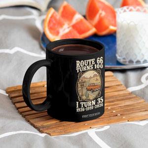 Route Highway 66 Turns 100 I Turn 35 Coffee Mug Vintage 1991 Road Sign Classic Pickup Truck Lover 35th Birthday Gift