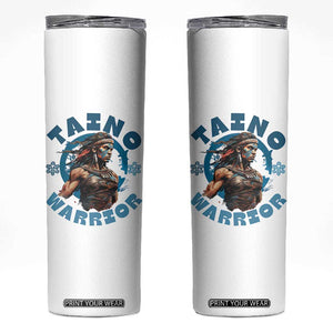 Taino Warrior Boricua Boriken Pride Indigenous Puerto Rican Skinny Tumbler TS14 White Print Your Wear