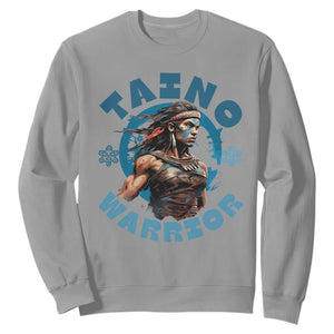 Taino Warrior Boricua Boriken Pride Indigenous Puerto Rican Sweatshirt TS14 Sport Gray Print Your Wear