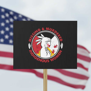 MMIW Missing and Murdered Indigenous Women Red Hand Protest Sign TS14 Horizontal 18" × 24" Black Print Your Wear