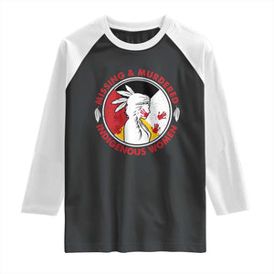 MMIW Missing and Murdered Indigenous Women Red Hand Raglan Shirt TS14 Black White Print Your Wear
