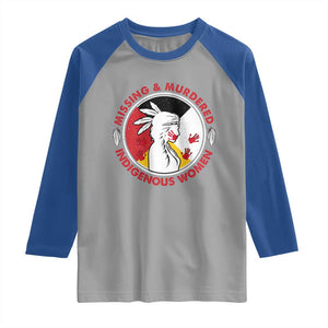 MMIW Missing and Murdered Indigenous Women Red Hand Raglan Shirt TS14 Sport Gray Royal Print Your Wear