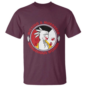 MMIW Missing and Murdered Indigenous Women Red Hand T Shirt TS14 Maroon Print Your Wear