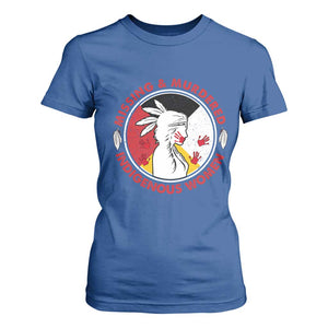 MMIW Missing and Murdered Indigenous Women Red Hand T Shirt For Women TS14 Royal Blue Print Your Wear