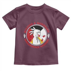 MMIW Missing and Murdered Indigenous Women Red Hand Toddler T Shirt TS14 Maroon Print Your Wear
