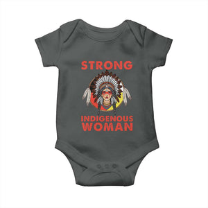 MMIW Native American Strong Indigenous Woman Baby Onesie TS14 Dark Heather Print Your Wear