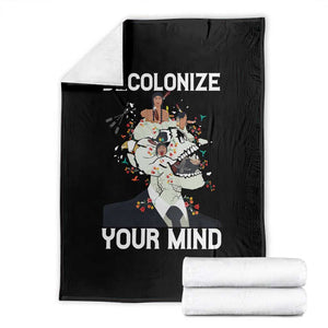Indigenous People Native American Throw Blanket Decolonize Your Mind TS14 Black Print Your Wear