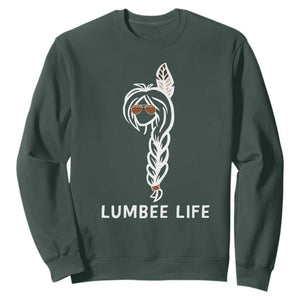 Native American Women Sweatshirt Lumbee American Indian Tribe Indigenous Girl Life TS14 Dark Forest Green Print Your Wear