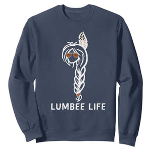 Native American Women Sweatshirt Lumbee American Indian Tribe Indigenous Girl Life TS14 Navy Print Your Wear