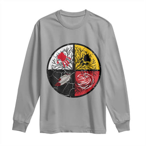 Native American Medicine Wheel MMIW Long Sleeve Shirt TS14 Sport Gray Print Your Wear