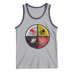 Native American Medicine Wheel MMIW Tank Top TS14 Athletic Heather Navy Print Your Wear