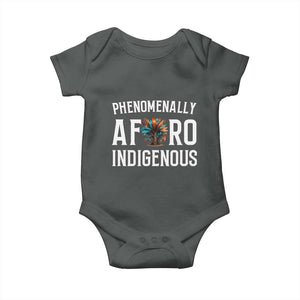 Afro Indigenous Native Pride Phenomenally Indigenous People Baby Onesie TS14 Dark Heather Print Your Wear