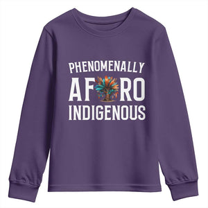 Afro Indigenous Native Pride Phenomenally Indigenous People Youth Sweatshirt TS14 Purple Print Your Wear