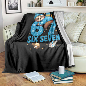 67 Six Seven Meme Throw Blanket Funny Hanukkah Sloth TS14 Print Your Wear