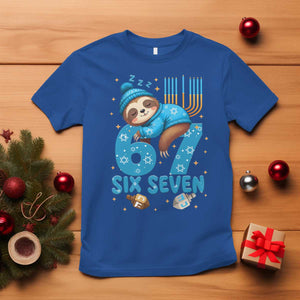 67 Six Seven Meme T Shirt Funny Hanukkah Sloth TS14 Royal Blue Print Your Wear