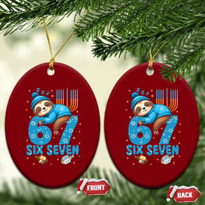 67 Six Seven Meme Ceramic Ornament Funny Hanukkah Sloth TS14 Print Your Wear