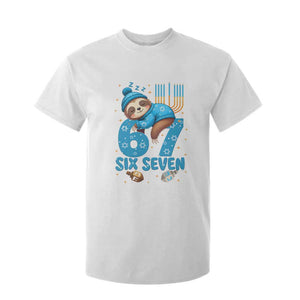 67 Six Seven Meme T Shirt For Kid Funny Hanukkah Sloth TS14 White Print Your Wear
