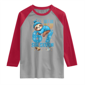 67 Six Seven Meme Raglan Shirt Funny Hanukkah Sloth TS14 Sport Gray Red Print Your Wear