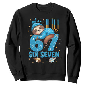 67 Six Seven Meme Sweatshirt Funny Hanukkah Sloth TS14 Black Print Your Wear