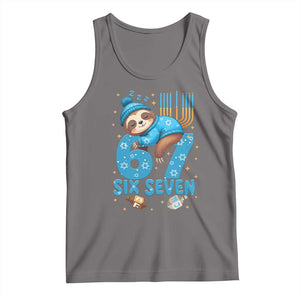 67 Six Seven Meme Tank Top Funny Hanukkah Sloth TS14 Deep Heather Print Your Wear