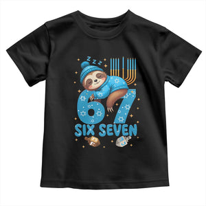 67 Six Seven Meme Toddler T Shirt Funny Hanukkah Sloth TS14 Black Print Your Wear