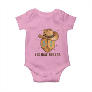 Yee Haw Nukkah Baby Onesie Funny Cowboy Hanukkah TS14 Light Pink Print Your Wear