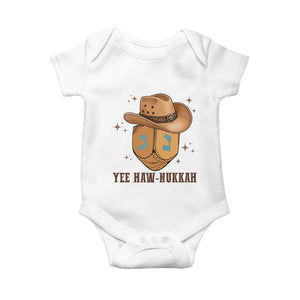 Yee Haw Nukkah Baby Onesie Funny Cowboy Hanukkah TS14 White Print Your Wear