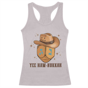 Yee Haw Nukkah Racerback Tank Top Funny Cowboy Hanukkah TS14 Ice Gray Print Your Wear