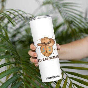 Yee Haw Nukkah Skinny Tumbler Funny Cowboy Hanukkah TS14 Print Your Wear