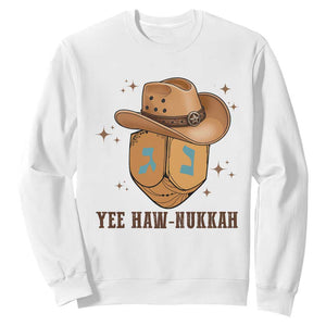 Yee Haw Nukkah Sweatshirt Funny Cowboy Hanukkah TS14 White Print Your Wear