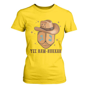 Yee Haw Nukkah T Shirt For Women Funny Cowboy Hanukkah TS14 Daisy Print Your Wear