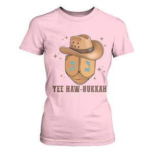 Yee Haw Nukkah T Shirt For Women Funny Cowboy Hanukkah TS14 Light Pink Print Your Wear