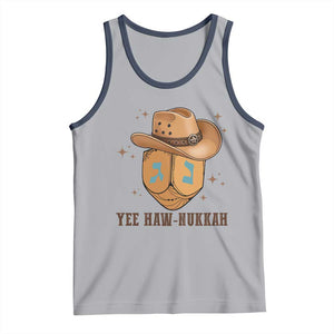 Yee Haw Nukkah Tank Top Funny Cowboy Hanukkah TS14 Athletic Heather Navy Print Your Wear