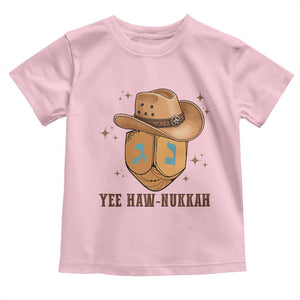 Yee Haw Nukkah Toddler T Shirt Funny Cowboy Hanukkah TS14 Light Pink Print Your Wear