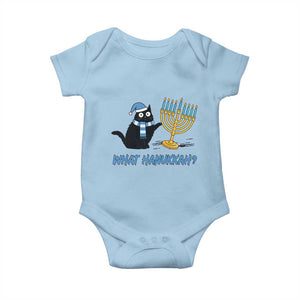 Funny Black Cat Hanukkah Chanukah Baby Onesie TS14 Light Blue Print Your Wear