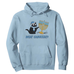 Funny Black Cat Hanukkah Chanukah Hoodie TS14 Light Blue Print Your Wear
