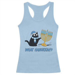 Funny Black Cat Hanukkah Chanukah Racerback Tank Top TS14 Light Blue Print Your Wear