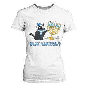 Funny Black Cat Hanukkah Chanukah T Shirt For Women TS14 White Print Your Wear