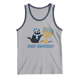 Funny Black Cat Hanukkah Chanukah Tank Top TS14 Athletic Heather Navy Print Your Wear