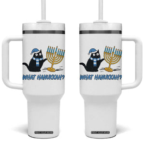 Funny Black Cat Hanukkah Chanukah Tumbler With Handle TS14 One Size: 40 oz White Print Your Wear