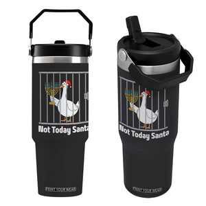 Funny Goose Hanukkah Chanukah Flip Straw Tumbler Not Today Santa TS14 One Size: 30 oz Black Print Your Wear
