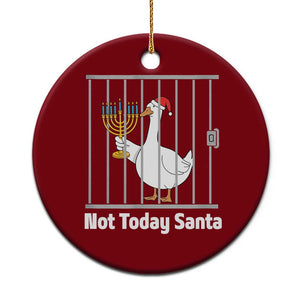 Funny Goose Hanukkah Chanukah Ceramic Ornament Not Today Santa TS14 1pc Red Print Your Wear