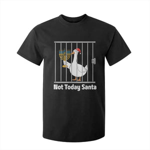 Funny Goose Hanukkah Chanukah T Shirt For Kid Not Today Santa TS14 Black Print Your Wear