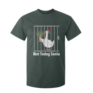 Funny Goose Hanukkah Chanukah T Shirt For Kid Not Today Santa TS14 Dark Forest Green Print Your Wear