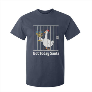 Funny Goose Hanukkah Chanukah T Shirt For Kid Not Today Santa TS14 Navy Print Your Wear