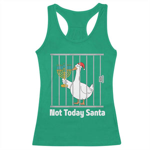 Funny Goose Hanukkah Chanukah Racerback Tank Top Not Today Santa TS14 Irish Green Print Your Wear