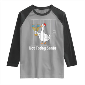 Funny Goose Hanukkah Chanukah Raglan Shirt Not Today Santa TS14 Sport Gray Black Print Your Wear