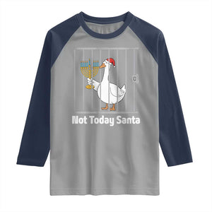 Funny Goose Hanukkah Chanukah Raglan Shirt Not Today Santa TS14 Sport Gray Navy Print Your Wear