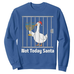 Funny Goose Hanukkah Chanukah Sweatshirt Not Today Santa TS14 Royal Blue Print Your Wear