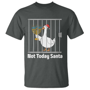 Funny Goose Hanukkah Chanukah T Shirt Not Today Santa TS14 Dark Heather Print Your Wear